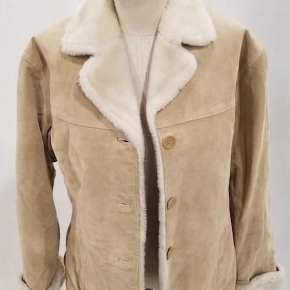 ADLER COLLECTION WOMENS BROWN SUEDE JACKET WLINING SIZE M